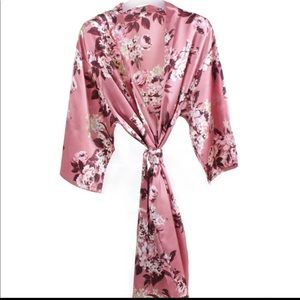 NWOT dusty rose satin bridesmaid robe
